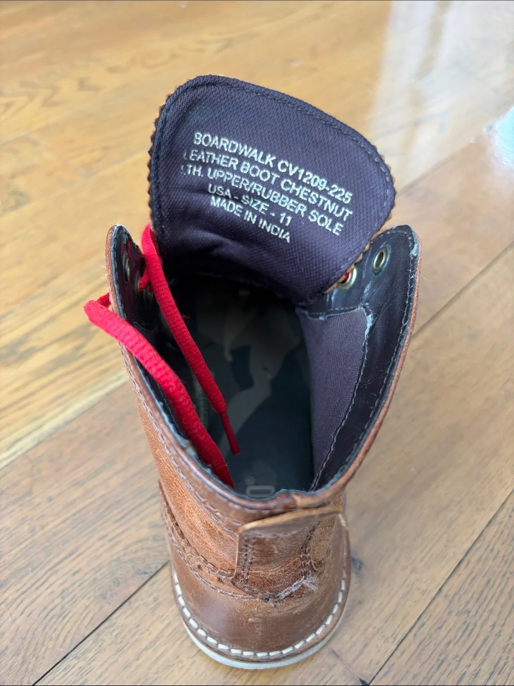 Crevo Brown Chukka Boots with Red Laces